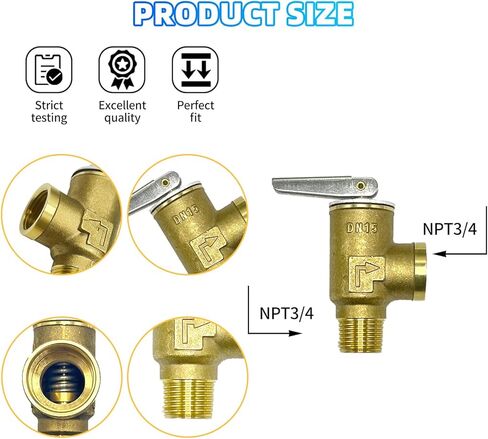 Upgraded 0342692 Boiler Heater Relief Valve 3/4" 30Psi M335M2-030 Fit for Boiler/water heater/heater and pool heater ，Replace 1040705 in Kuwait