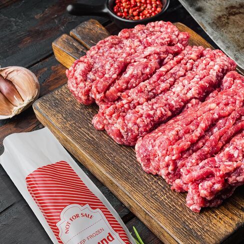 Cholemy 1 lb Red Plaid Ground Beef Freezer Bags Polyethylene Sausage Meat Bags for Freezer Storage Dry Age Bags for Meat with Bag Sealing Tapes Your Ground Meat Packaging System(1000 Pcs) in Saudi Arabia