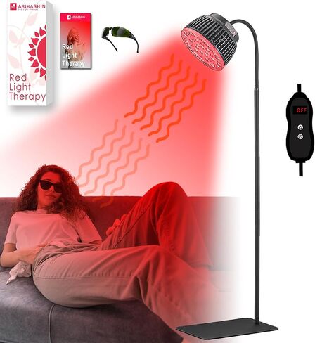 مصباح العلاج بالضوء الأحمر للوجه والجسم - LED 660 نانومتر أحمر و850 نانومتر و940 نانومتر ضوء الأشعة تحت الحمراء مع حامل قابل للتعديل - جهاز العناية بالبشرة وتخفيف العضلات in Saudi Arabia