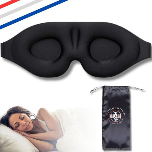 Premium American Sleepwear™ Sleep Mask - Memory Foam Eye Mask for Sleeping, Travel Sleep Mask, Comfortable Night Mask, Blindfold for Sleep, Light Blocking Sleeping Mask for Men and Women. in Saudi Arabia