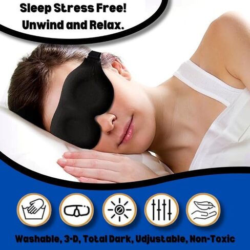Premium American Sleepwear™ Sleep Mask - Memory Foam Eye Mask for Sleeping, Travel Sleep Mask, Comfortable Night Mask, Blindfold for Sleep, Light Blocking Sleeping Mask for Men and Women. in Saudi Arabia