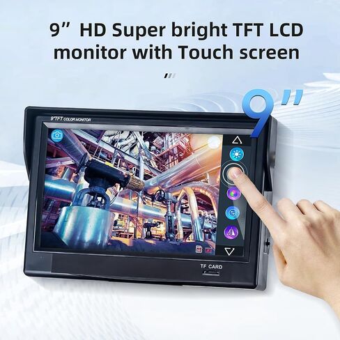 Sewer Camera with Locator,9inch 1080P HD Screen,Sewer Inspection Camera with 512Hz Transmitter and Receiver,16GB DVR Drain Snake Camera Self-Leveling (512hz-Self-leveling-Receiver, 40M/131ft) in Saudi Arabia