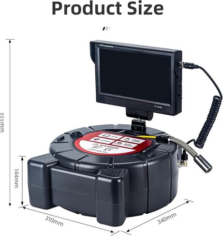 Sewer Camera with Locator,9inch 1080P HD Screen,Sewer Inspection Camera with 512Hz Transmitter and Receiver,16GB DVR Drain Snake Camera Self-Leveling (512hz-Self-leveling-Receiver, 40M/131ft) in Saudi Arabia