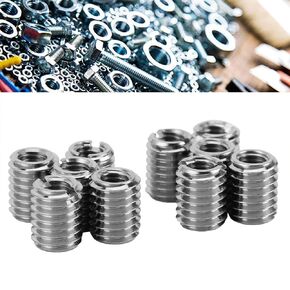 YWBL-WH 10pcs Thread Insert Kit Reducing Nut Male Female Insert Adapter 303 Stainless Steel Female M5x0.8 Male M8x1.25 0.4in Length, Nut