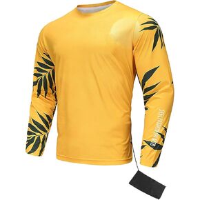 Men's Mountain Bike Shirts Long Sleeve MTB Cycling Jersey Quick Dry Lightweight Moisture-Wicking Bicycle Shirt