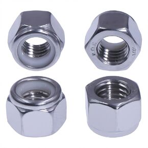 30pcs 1/2-13 Hex Lock Nuts, Stainless Locknuts, Hex Drive, Nylon Insert, 304 Stainless Steel(18-8 SS), Coarse Thread