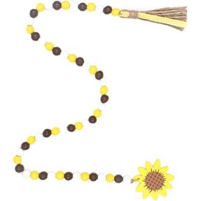 MERRYHAPY String Sunflower Wooden Beads Wooden Sign Rustic Farmhouse Home Decorations Farmhouse Beads Tassel Wooden Pallets Wood Decor Colorful Decor Wood Pallets Honey Bee Charm Rope