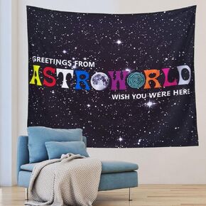 Astronomical World Tapestry, Moon and Star Tapestry Wish You were Here Tapestry, Boutique Tapestry Wall Hanging Black & White Tapestry Home Decorations for Bedroom Living Room College Dorm
