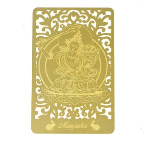Feng Shui Bodhisattva for Rabbit (Manjushri) Printed Golden Card W4125