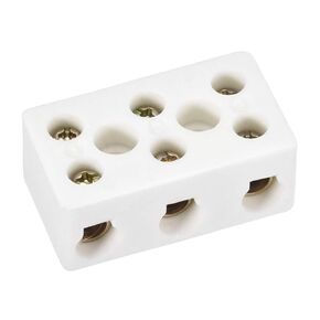 3 Way High Temperature Porcelain Ceramics Terminal Blocks Connectors for Electrical Wire Cable10pcs