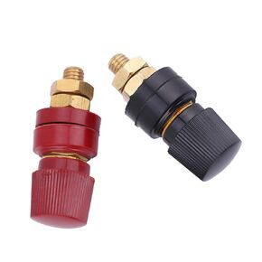 2 Pcs Battery Terminal, 555 Brass Terminal Binding Post M8 Stud Remote Battery Binding Post Power Junction Post Connector Terminal Kit, M8 Copper Screw Voltage Regulator Terminal Block Power Terminal