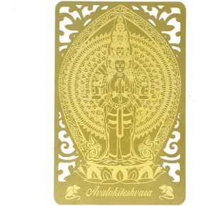 Feng Shui Bodhisattva for Rat (Avalokiteshvara) Printed Golden Card W4128