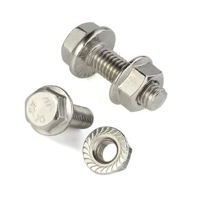 （4-PCS） M10X1.5-35mm Stainless Steel Flange Screws, Flanged Hex Head Bolts, Exhaust Manifold Hardware Kit and Nuts， for Securing Exhaust Components