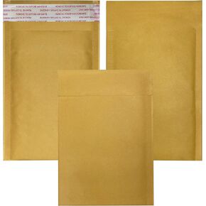 uBoxes Kraft Bubble Mailer 4'' x 8'' #000, Pack of 500, Yellow