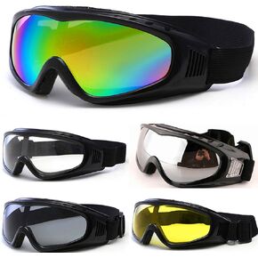 DPLUS Motorcycle Goggles - Glasses Set of 5 - Dirt Bike ATV Motocross Anti-UV 400 Adjustable Riding Offroad Protective Combat Tactical Military Goggles for Men Women Kids Youth Adult