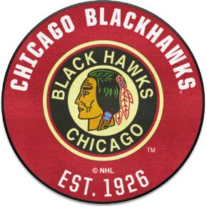 FANMATS 35462 NHL Retro Chicago Blackhawks Roundel Rug - 27in. Diameter