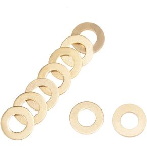 uxcell 20Pcs 6.3mm x 12mm x 1.5mm Copper Flat Washer for Screw Bolt Gold Tone