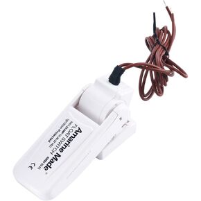 Amarine Made Automatic Boat Bilge Pump Float Switch Moisture Tight Seals 12/24/32V DC Ignition Protected Mercury White Float Switch for Bilge Pump