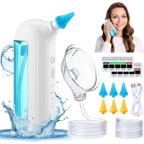 Electric Ear Wax Removal, Ear Cleaner with 6 Replacement Tips, Ear Cleaning Machine with Extension Water Supply Tube, Safe & Effective Ear Irrigation Kit Flushing System for Ear Wax Buildup