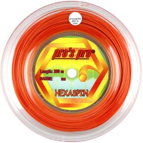 Pro's Pro Hexaspin Tennis String - 200m Reel - 1.30mm - Orange