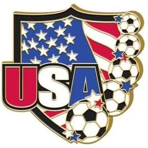 Crown Awards Soccer Pin - 1.25" Soccer USA Enamel Lapel Pin Prime