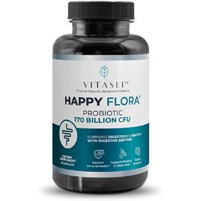 Happy Flora - Probiotic Supplement for a Healthy Gut Health and Digestion - 1 Bottle