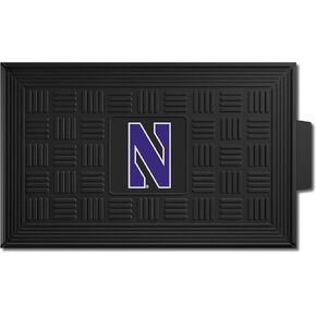 FANMATS 21653 Northwestern Wildcats Heavy Duty Vinyl Medallion Outdoor Door Mat - 19.5in. x 31in.