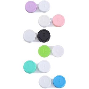 4Pcs Random Color Glasses Cosmetic Contact Lenses Box Contact Lens Case for Eyes travel Kit Holder Container Wholesale Durability Easy to Use and Store Convenient to Carry,Contact Lens Care