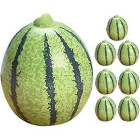 LOGOFUN 8pcs Mini Artificial Watermelon Models Fake Miniature Watermelons Model Realistic Fruits Photo Prop for Shop Window Display