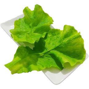 3 Pcs Artificial Vegetables Plastic Fake Green Lettuce Leaves Simulation Lifelike Model Decorative for Home Kitchen Decorations, Photography Props
