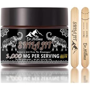 Shilajit Pure Himalayan Organic1000 MG Pure Shilajit Natural Resin Gold Grade Shilajit Resin with 85+ Plant-Derived Trace Minerals and Fulvic Acid, Energy & Immune Suport for Men and Women(50 Grams)