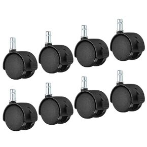 PATIKIL 2 Inch Swivel Casters, 8 Pack Nylon 360 Degree Universal Circlip Swivel Stem Wheels with Brake for Chair Furniture Replacement, Black