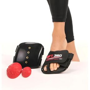 Barefoot Trainer Exercise Device - Balance Pods for Plantar Fasciitis and Ankle Sprains - One Large and One Small Balance Pod - 3 Mini Resistance Bands with Progressive Resistance - Black