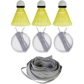MiOYOOW Badminton Rebound Trainer, Luminous Badminton Training Tool Adjustable Badminton Single-Player Trainer Device with Elastic Cord for Single Badminton Training