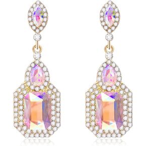 Vintage Rhinestone Statement Earrings, Luxury Crystal Chandelier Drop Dangle Earring, Costume Chandelier Drop Earrings for Women Girls Wedding