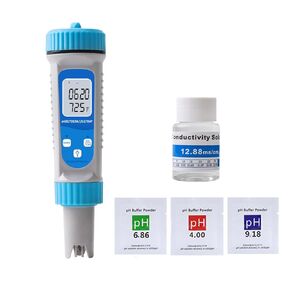YIFAN pH Meter and EC Tester, Bluetooth Hydroponics EC PPM Meter, 6-in-1 DWC pH EC TDS Meter Digital Water Tester with ATC for Hydroponics Growing System, Agricultural Irrigation, Ponds, Aquarium