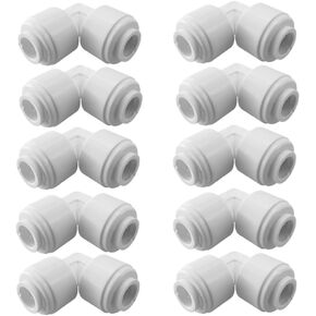 1/4 RO Tubing Elbow Connector 90 degree 1/4 Water Line Fittings 1/4 Push to Connect Fittings for RO/DI Water Filter System/aquarium(Pack of 10)