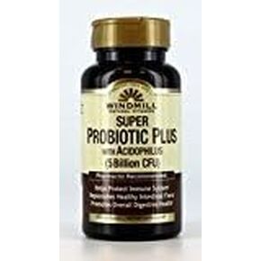 Windmill Natural Vitamins Super Probiotic Plus with Acidophilus (5 Billion CFU) 60 Capsules (Pack of 2)