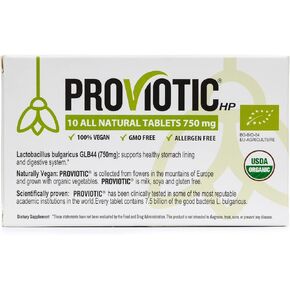 Organic Probiotic Supplement H. Pylori Treatment 750 mg 10 Capsules Probiotics for Digestive Health Immune Support Vegan Probiotic Bio for Healthy Gut Anti Bloating for Men and Women