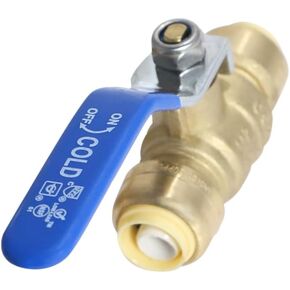 1 Pcs XFITTING Push Fit 3/4 Inch x 3/4 Inch Push Fit Ball Valve Blue, Cold,
