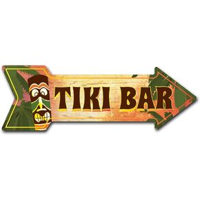 SignMission Decal Art Tiki Bar 2 Decal Indoor/Outdoor Decor 24" Direction Sticker Vinyl Wall Decals