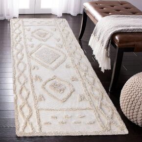 Boho Runner Rug 2'x6' Tufted Kitchen Hallway Runners Cotton Area Rugs for Bedroom Aesthetic Beside Mat Washable Throw Carpet for Enrtry Bathroom Laundry Beige