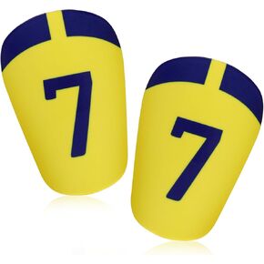 Mini Soccer Shin Guards, 3.15x1.97in Extra Mini Shinguards Mini Shin Pads Protective Shin Guards Equipment Accessories for Man Women Kids Boys Girls Sport Lovers (Special NO.7 Uniform Number)