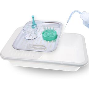 Contact Lens Cleaner Tray, Rinse Dry Cleaning Protein Deposits scleral Lens case Contact Lens Remover Tool Scleral Lens Inserter with Contact Lens Solution Lens Care Kit for RGP/OK/Hard Lens