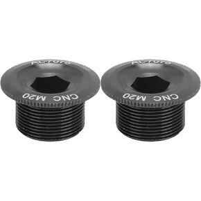 Bike Crank Arm Bolts, 2pcs Bike Crankset Screw Cap 20mm Aluminum Alloy High Hardness Professional for Road Bike for Mountain Bike(M20 Black)