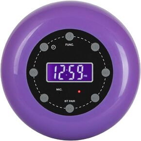 HANNLOMAX HX-159CR Portable Shower Bluetooth Speaker with Clock Radio (Pink)