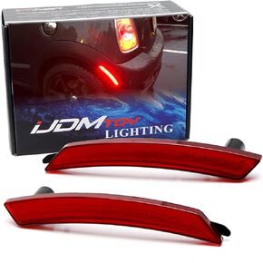 iJDMTOY Smoked Lens Amber/Red Full LED Side Marker Light Kit Compatible With 2007-2013/14 MINI Cooper R55 R56 R57 R58 R59 R60 R61, Powered by Total 160-SMD LED, Replace OEM Sidemarker Lamps