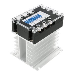 Baomain 3 Phase Solid State Relay JGX-3340A 4-32 VDC Input 480VAC 40 Amp Output DC/AC with Heat Sink