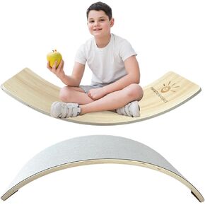 Kids Balance Board- Wobble Stability, Balancing Board For Kids, Kids Wooden Toys - Made of Beech Plywood
