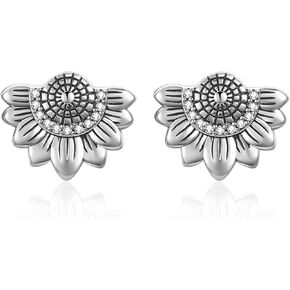 Sterling Silver Sunflower Stud Earrings Earings Hypoallergenic Earring Gift for Women